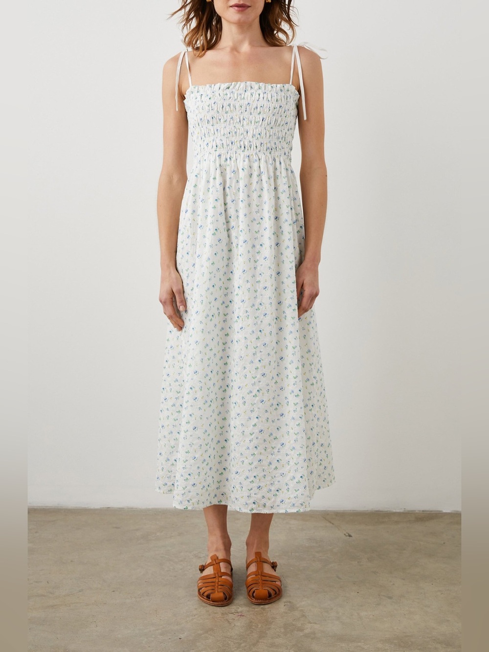 Rails Faith Bluebell Eyelet Dress Maxi Dress White Floral Size Large